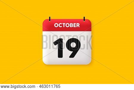 Calendar Date 3d Icon. 19th Day Of The Month Icon. Event Schedule Date. Meeting Appointment Time. Ag