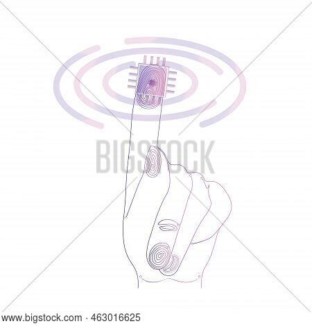 Pressing Your Index Finger On The Screen. The Concept Of Artificial Intelligence. Ai. Neural Network