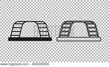 Black Monkey Bar Icon Isolated On Transparent Background. Vector