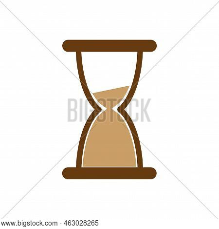 Hourglass On Transparent Background. Deadline Concept. Old Watch. Sand Clock Icon. Vector Illustrati
