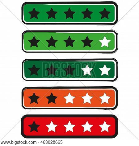 Set Rating Star. Star Icon. Business Concept. Vector Illustration. Stock Image.
