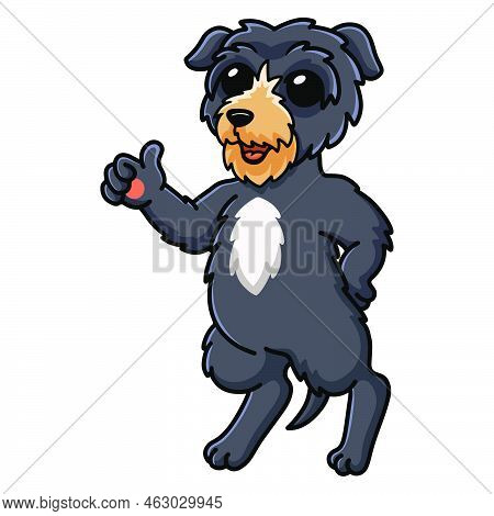 Vector Illustration Of Cute Deer Hound Dog Cartoon Giving Thumb Up