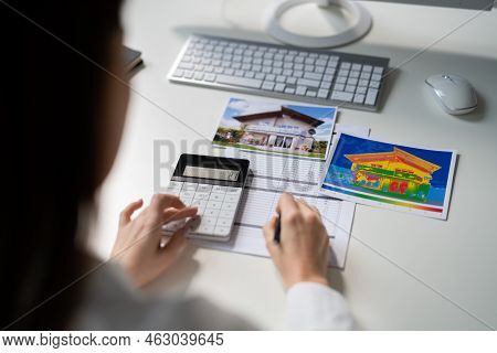 Thermal House Imaging And Heat Thermography. Insulation Image