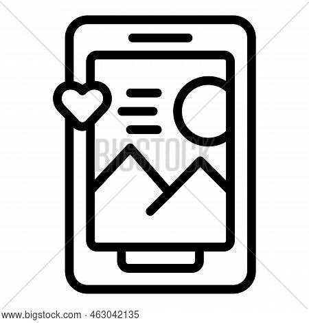 Smartphone App Icon Outline Vector. Data Profit. Content Demand