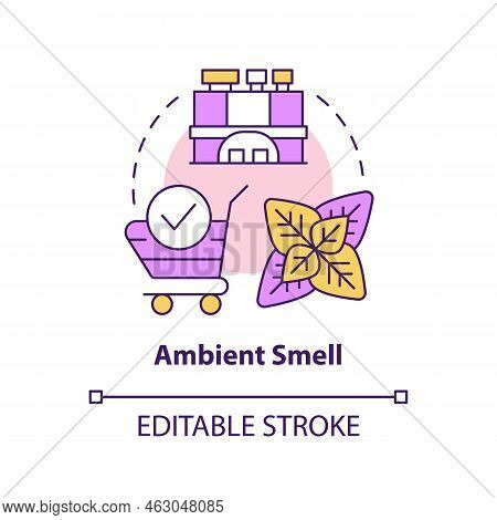 Ambient Smell Concept Icon. Olfactory Branding Type Abstract Idea Thin Line Illustration. Cover Up B