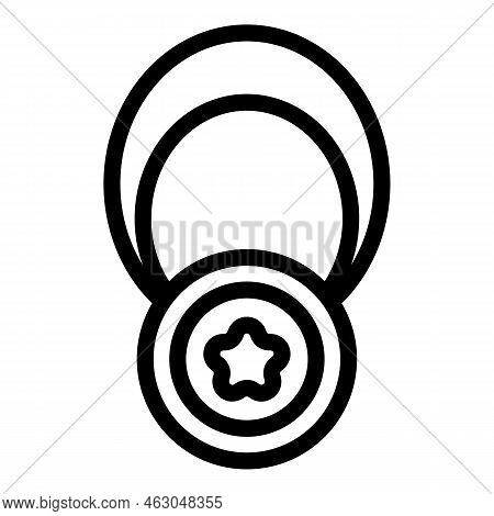 Jockey Medal Icon Outline Vector. Horse Race Sport. Track Cup