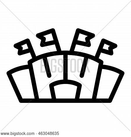 Open Hippodrome Icon Outline Vector. Derby Racesport. Horse Track