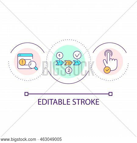 Find Complex Issues Loop Concept Icon. Search Mistakes. Problems Solving. Product Testing Abstract I