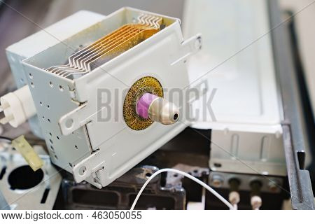 Magnetron For Microwave Oven. Repair And Maintenance Of Household Appliances.