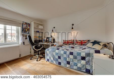 Stradishall, England - March 21 2016: Furnished Childs Bedroom Interior