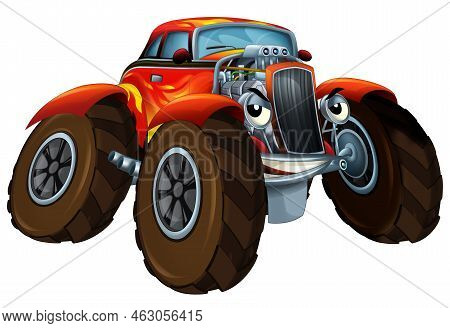 Cool Looking Cartoon Hot Rod Off Road Isolated