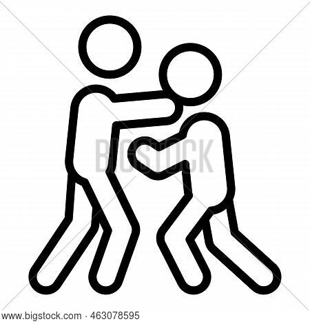Person Abuse Icon Outline Vector. People Defense. Martial Self Defense