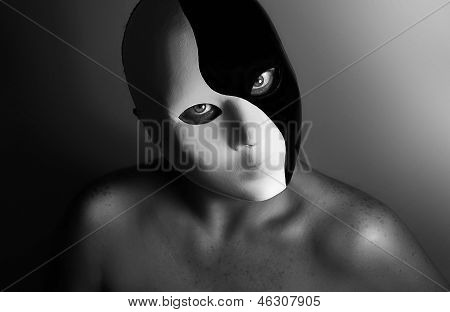 E Yin-Yang-Maske