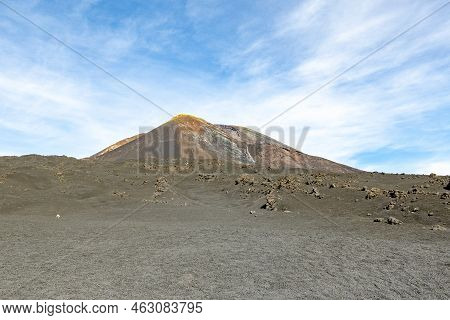 View From Funivia Del Etna Cable Railway To Etna Volcano. Sicily, Italy