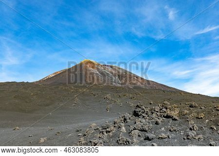 View From Funivia Del Etna Cable Railway To Etna Volcano. Sicily, Italy