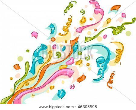 Illustration de coloré Confetti saccadés