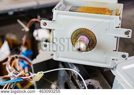 Magnetron For Microwave Oven. Repair And Maintenance Of Household Appliances.