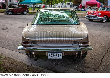Falcon Heights, Mn - June 19, 2022: High Perspective Rear View Of A 1963 Studebaker Avanti 2 Door Ha