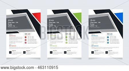 Medical Brochure. Flyer Design. Leaflets A4 Template. Cover Book And Magazine. Annual Report