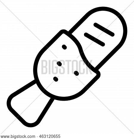 Corndog Icon Outline Vector. Food Stick. Fried Sauce