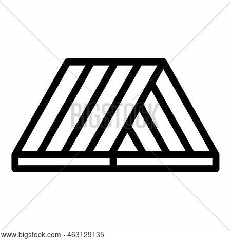 Top Wood Roof Icon Outline Vector. Repair Roof. Work Fixing