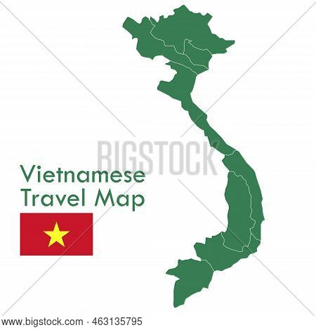 Map Green Vietnam Map Each City And Territory Is Separate.
