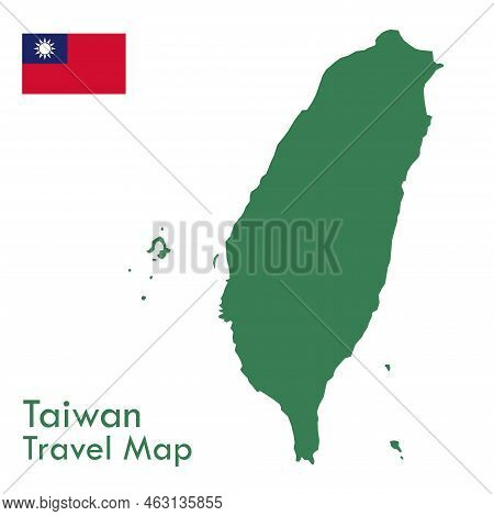 Map Green Taiwan Map With National Flag