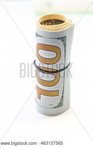 Twisted United States Dollars, Hundred Usd Banknotes.