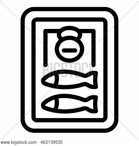 Fish Can Icon Outline Vector. Sardine Herring. Oil Food