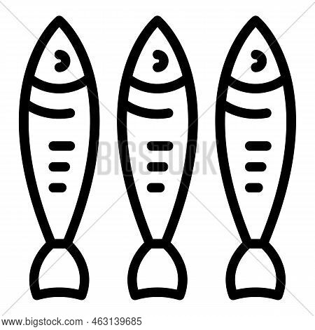 Ocean Herring Icon Outline Vector. Fish Food. Can Box