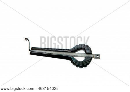 Jew's Harp Musical Instrument On White Background