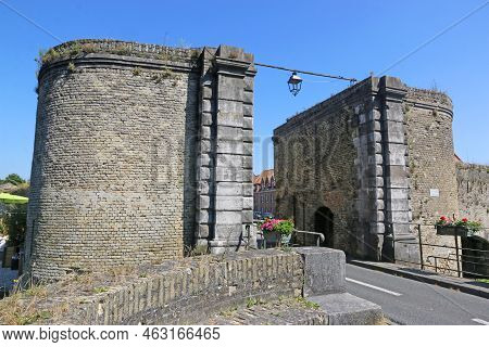 Old City Walls And Gateway Of Bergues, France