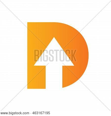 Letter D Financial Logo With Growth Arrow Design. Accounting Element, Financial Investment Symbol Ve