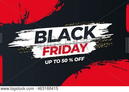 Black Friday Sale With Abstract Brush Stroke Background Vector Design Illustration