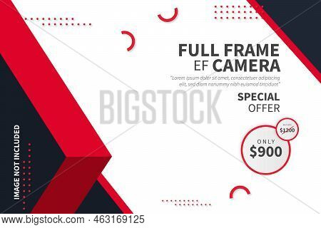 Abstract Super Sale Banner Background With Red Shapes