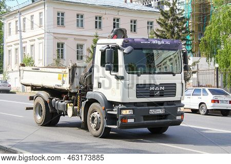 Ufa, Russia - May 2, 2012: White Urban Service Lorry Man Tgm 18.280 In The City Street.