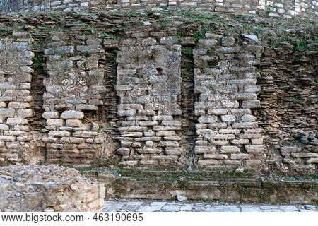 The Foundation Wall Of Amluk Dara Stupa In The Swat Valley