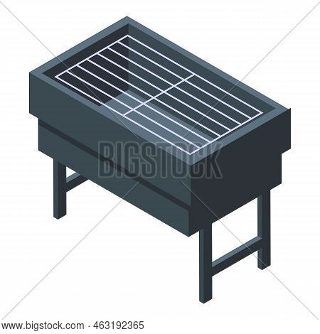 Grill Bbq Icon Isometric Vector. Fish Master. Coal Steak