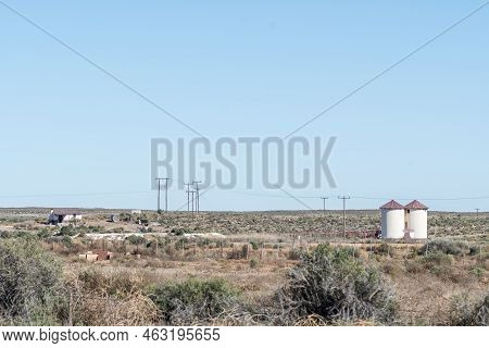 Loxton, South Africa - Sep 3, 2022: A Farm Landscape On Road R356 Between Loxton And Fraserburg In T