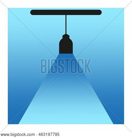 Blue Lamp On Soft Blue Background. Product Display Presentation. Wall Art. Vector Illustration. Stoc