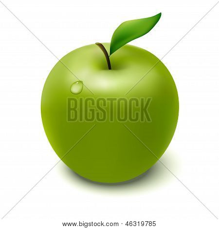 Apple Vector verde con gota