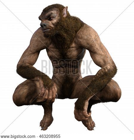 3d Rendering Of A Werewolf Or Lycanthrope Isolated On White Background
