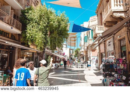 Nicosia, Cyprus - September 24, 2022: People Walking Around The Ledra Street. It Is Is A Major Shopp