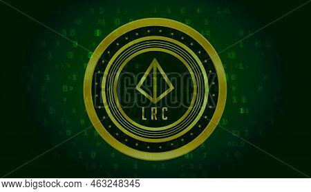 Loopring-lrc Virtual Currency Images. 3d Illustrations. Coin Logo