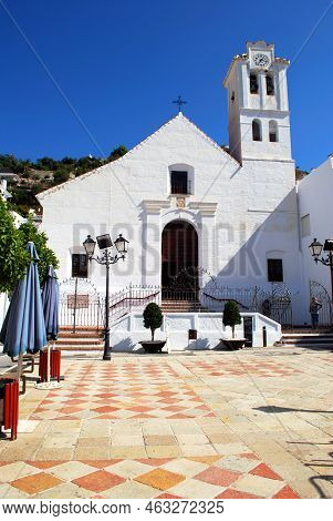 Frigiliana, Spain - October 06, 2009 - Church (iglesia De San Antonio), Whitewashed Village (pueblo 
