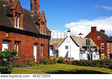Burton-on-trent, Uk - August 7, 2020 - Pretty Traditional English Buildings In The Village Centre, K