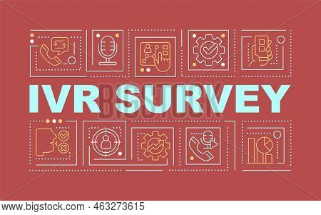 Ivr Survey Word Concepts Red Banner. Customer Feedback Method. Infographics With Editable Icons On C