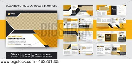 16 Page Corporate Business Landscape Brochure Design Template, Annual Report, Company Profile, A4 Si
