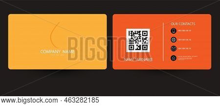 Simple Business Card Template. Vector Graphics. Leaflet Editable