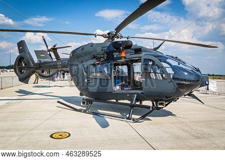 German Air Force Airbus H145m Military Utility Helicopters On The Tarmac Of Wunstorf Airbase. German
